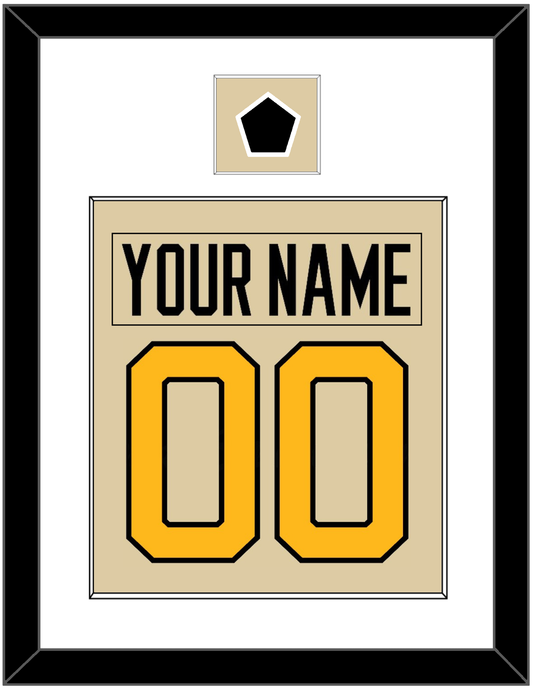 Pittsburgh Nameplate & Number (Back) Combined With Jersey Patch - 2023 Winter Classic Tan - Essential Tier 1