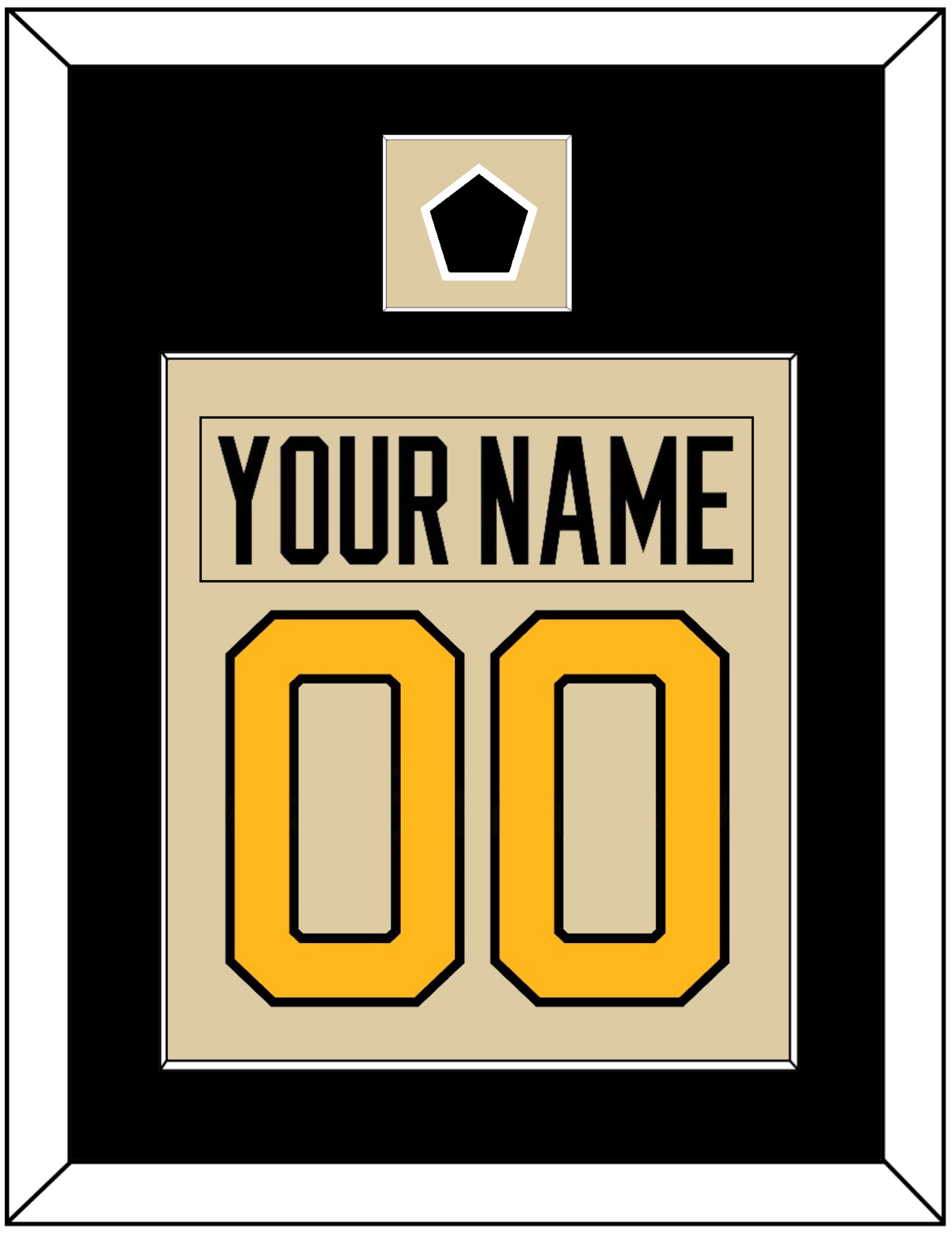 Pittsburgh Nameplate & Number (Back) Combined With Jersey Patch - 2023 Winter Classic Tan - Essential Tier 2