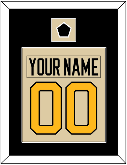 Pittsburgh Nameplate & Number (Back) Combined With Jersey Patch - 2023 Winter Classic Tan - Essential Tier 2