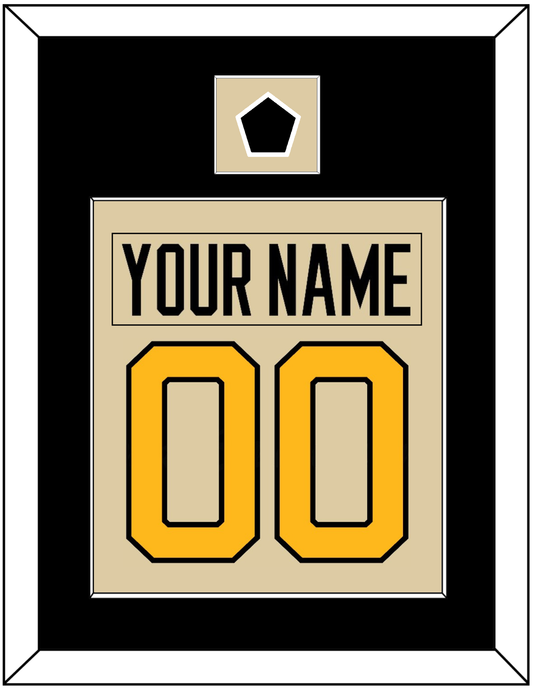Pittsburgh Nameplate & Number (Back) Combined With Jersey Patch - 2023 Winter Classic Tan - Essential Tier 2