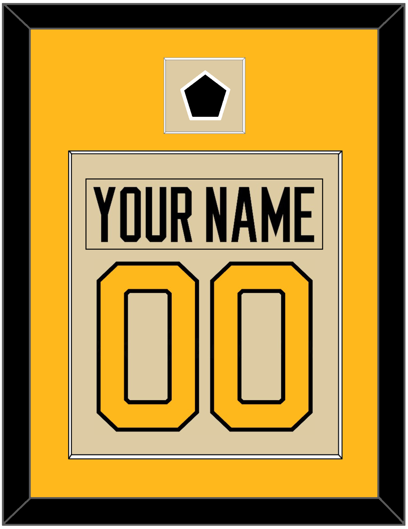 Pittsburgh Nameplate & Number (Back) Combined With Jersey Patch - 2023 Winter Classic Tan - Essential Tier 3