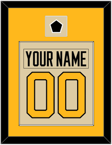 Pittsburgh Nameplate & Number (Back) Combined With Jersey Patch - 2023 Winter Classic Tan - Single Mat 3