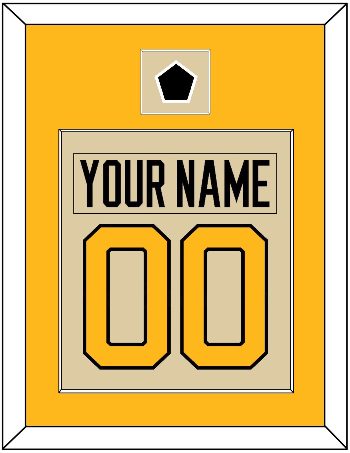 Pittsburgh Nameplate & Number (Back) Combined With Jersey Patch - 2023 Winter Classic Tan - Essential Tier 3