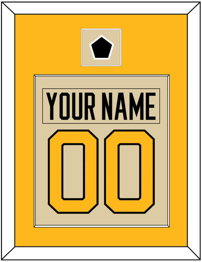 Pittsburgh Nameplate & Number (Back) Combined With Jersey Patch - 2023 Winter Classic Tan - Essential Tier 3