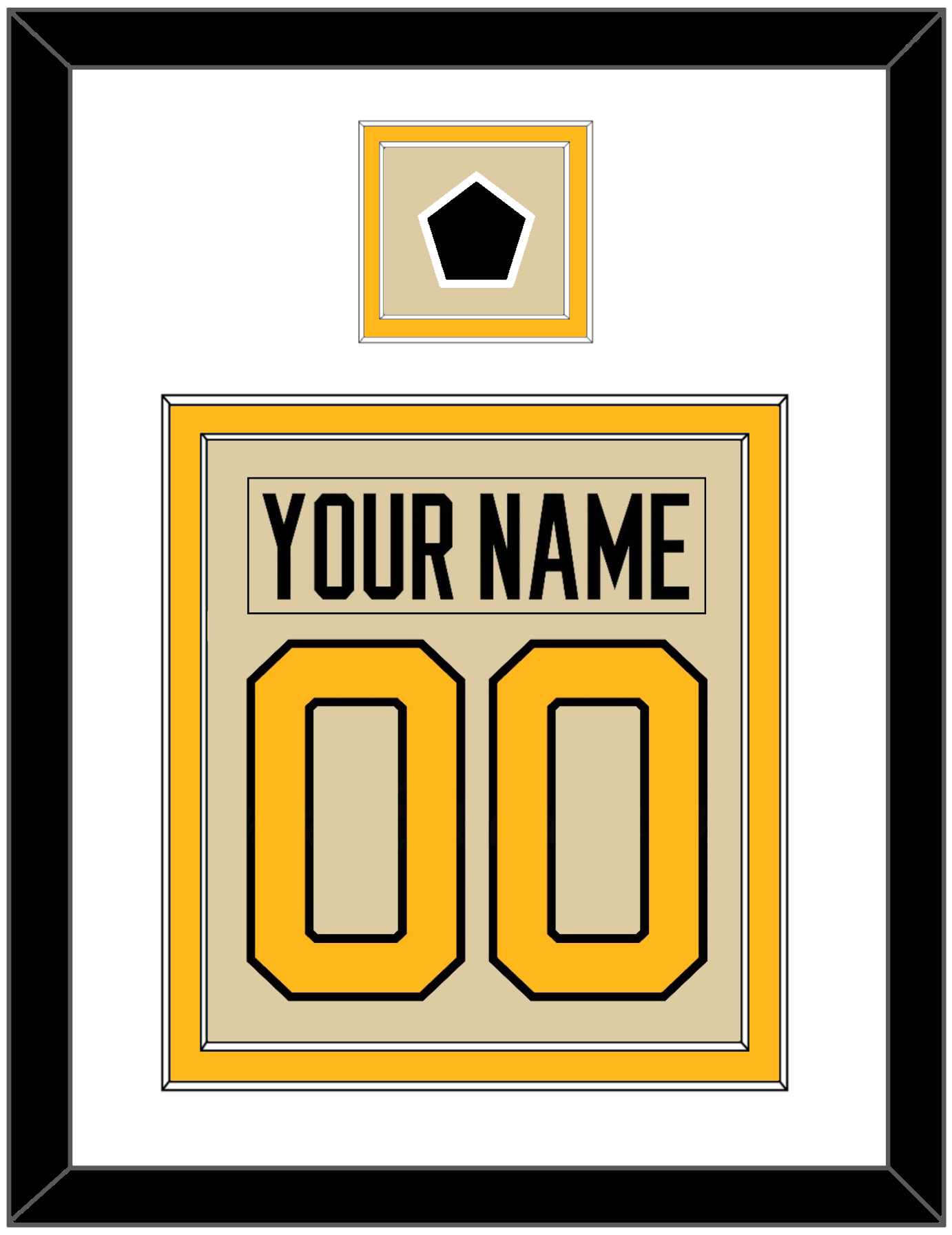 Pittsburgh Nameplate & Number (Back) Combined With Jersey Patch - 2023 Winter Classic Tan - Signature Tier 1
