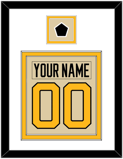 Pittsburgh Nameplate & Number (Back) Combined With Jersey Patch - 2023 Winter Classic Tan - Signature Tier 1