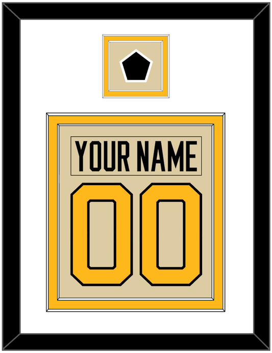 Pittsburgh Nameplate & Number (Back) Combined With Jersey Patch - 2023 Winter Classic Tan - Signature Tier 1