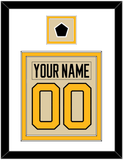 Pittsburgh Nameplate & Number (Back) Combined With Jersey Patch - 2023 Winter Classic Tan - Double Mat 1