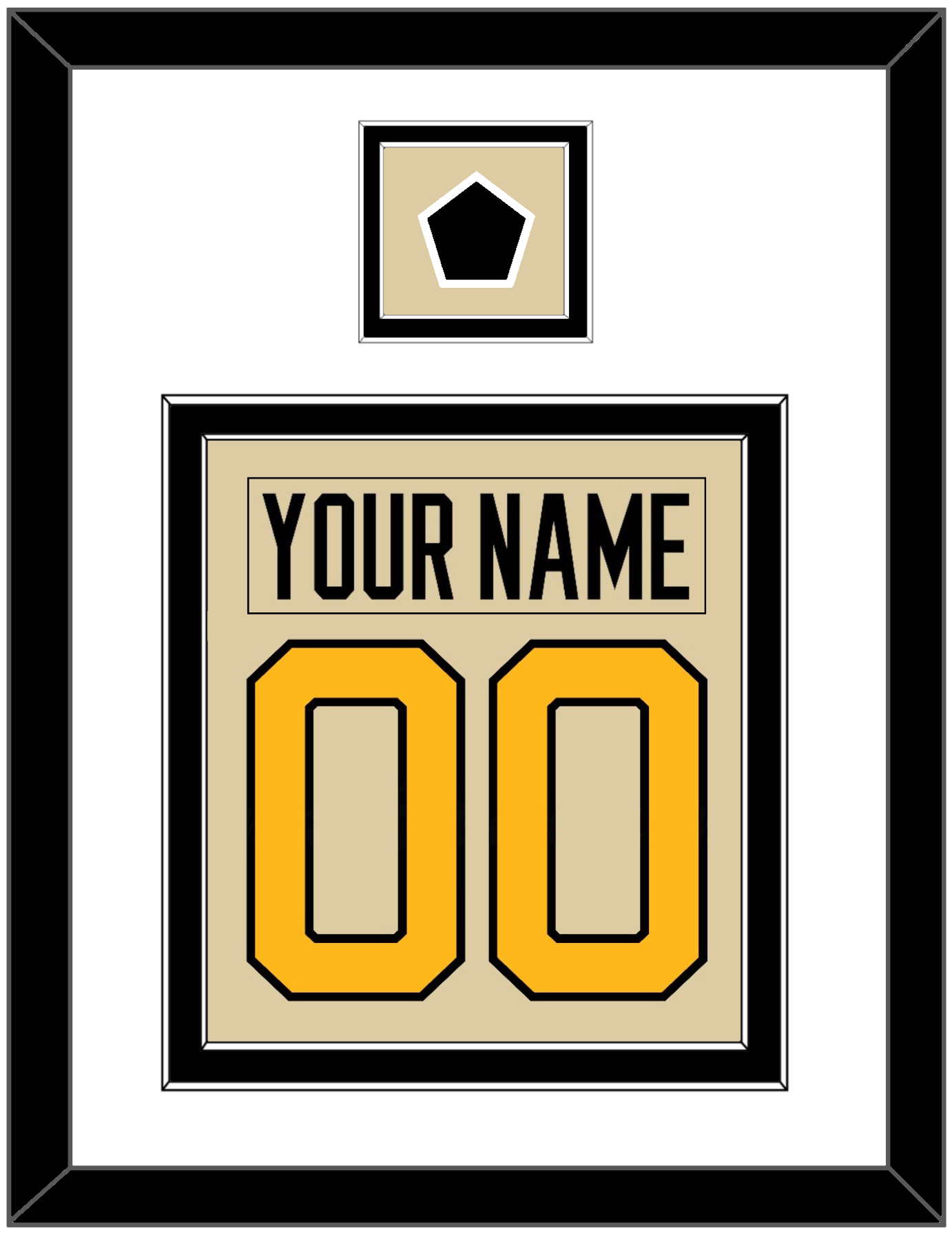Pittsburgh Nameplate & Number (Back) Combined With Jersey Patch - 2023 Winter Classic Tan - Signature Tier 2