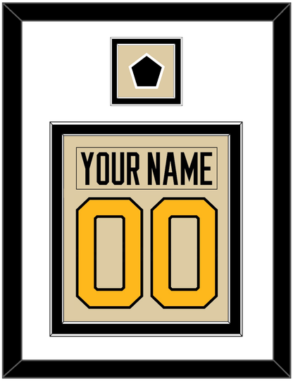 Pittsburgh Nameplate & Number (Back) Combined With Jersey Patch - 2023 Winter Classic Tan - Signature Tier 2