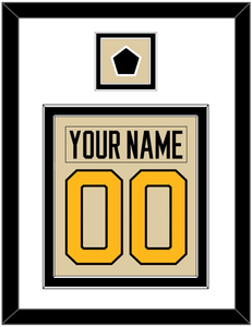 Pittsburgh Nameplate & Number (Back) Combined With Jersey Patch - 2023 Winter Classic Tan - Double Mat 2