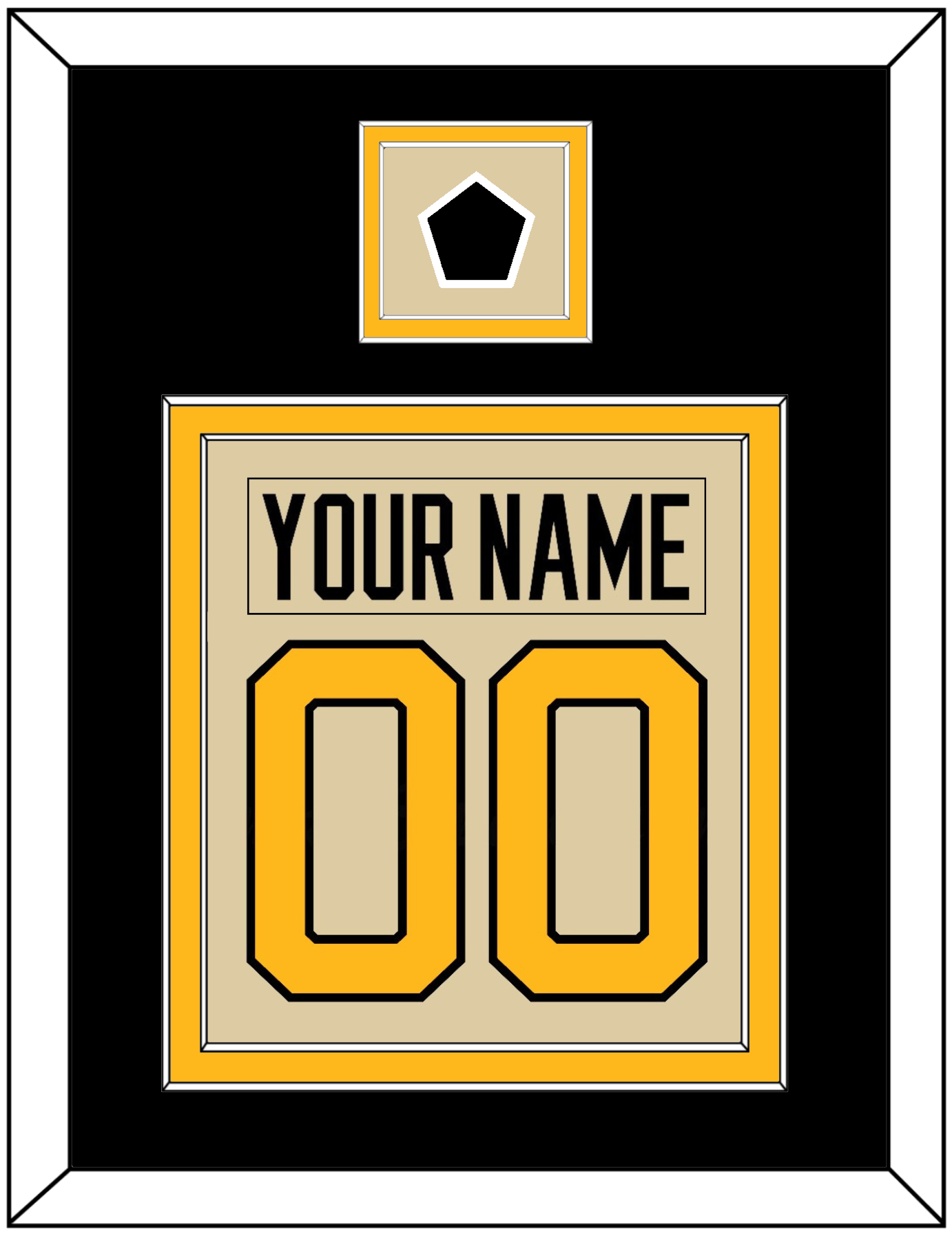 Pittsburgh Nameplate & Number (Back) Combined With Jersey Patch - 2023 Winter Classic Tan - Signature Tier 3