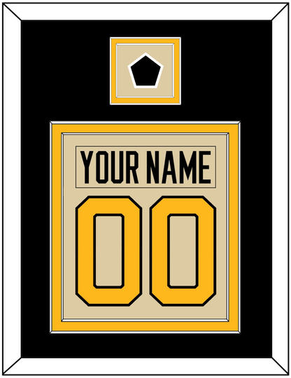 Pittsburgh Nameplate & Number (Back) Combined With Jersey Patch - 2023 Winter Classic Tan - Signature Tier 3