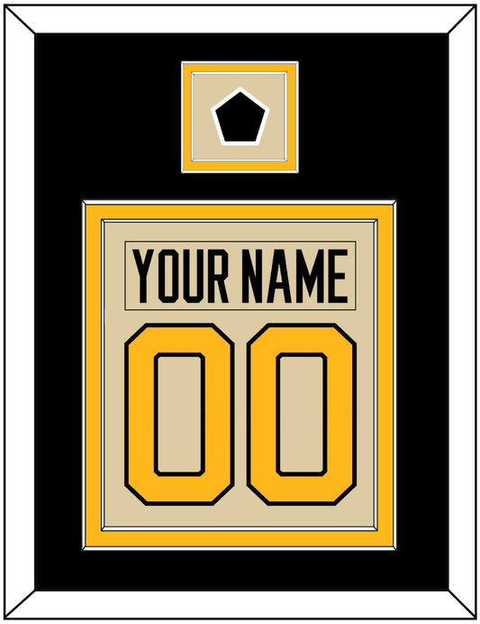 Pittsburgh Nameplate & Number (Back) Combined With Jersey Patch - 2023 Winter Classic Tan - Signature Tier 3