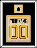 Pittsburgh Nameplate & Number (Back) Combined With Jersey Patch - 2023 Winter Classic Tan - Double Mat 3