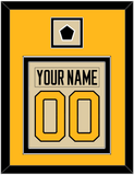 Pittsburgh Nameplate & Number (Back) Combined With Jersey Patch - 2023 Winter Classic Tan - Double Mat 4