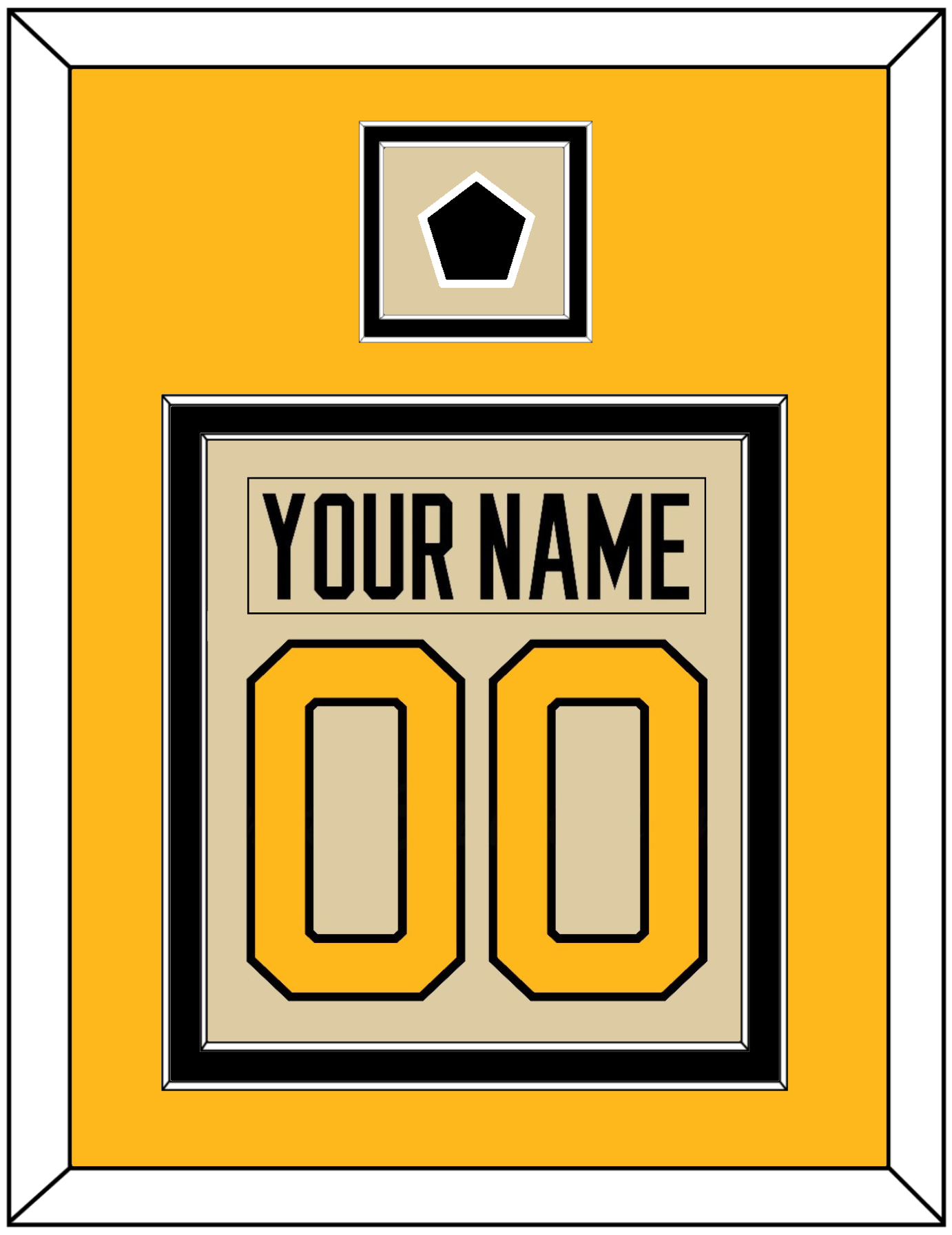 Pittsburgh Nameplate & Number (Back) Combined With Jersey Patch - 2023 Winter Classic Tan - Signature Tier 4