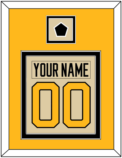 Pittsburgh Nameplate & Number (Back) Combined With Jersey Patch - 2023 Winter Classic Tan - Signature Tier 4