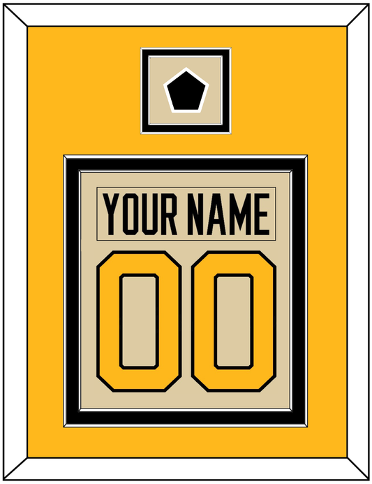 Pittsburgh Nameplate & Number (Back) Combined With Jersey Patch - 2023 Winter Classic Tan - Signature Tier 4