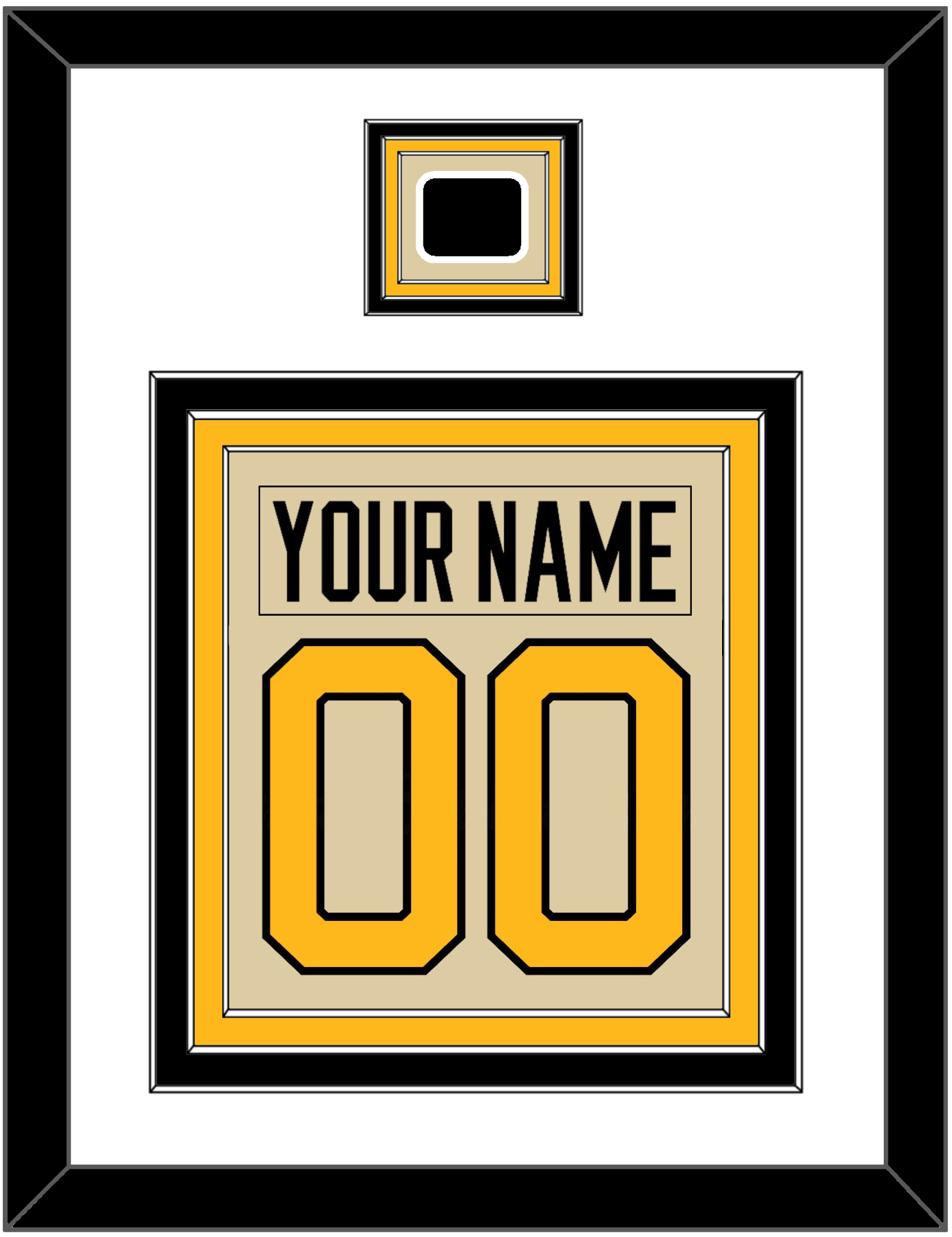Pittsburgh Nameplate & Number (Back) Combined With Jersey Patch - 2023 Winter Classic Tan - Premier Tier 1