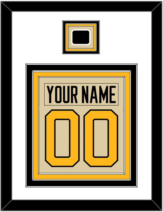 Pittsburgh Nameplate & Number (Back) Combined With Jersey Patch - 2023 Winter Classic Tan - Premier Tier 1