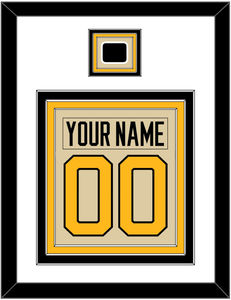 Pittsburgh Nameplate & Number (Back) Combined With Jersey Patch - 2023 Winter Classic Tan - Triple Mat 1