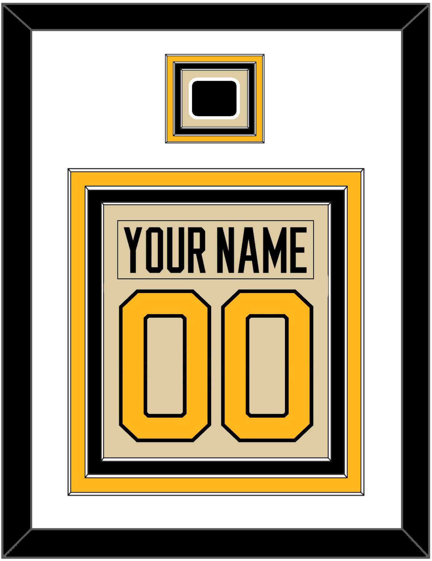Pittsburgh Nameplate & Number (Back) Combined With Jersey Patch - 2023 Winter Classic Tan - Premier Tier 2