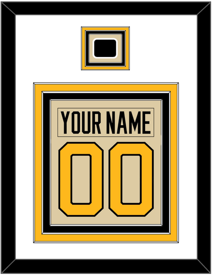 Pittsburgh Nameplate & Number (Back) Combined With Jersey Patch - 2023 Winter Classic Tan - Premier Tier 2