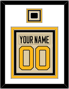 Pittsburgh Nameplate & Number (Back) Combined With Jersey Patch - 2023 Winter Classic Tan - Triple Mat 2