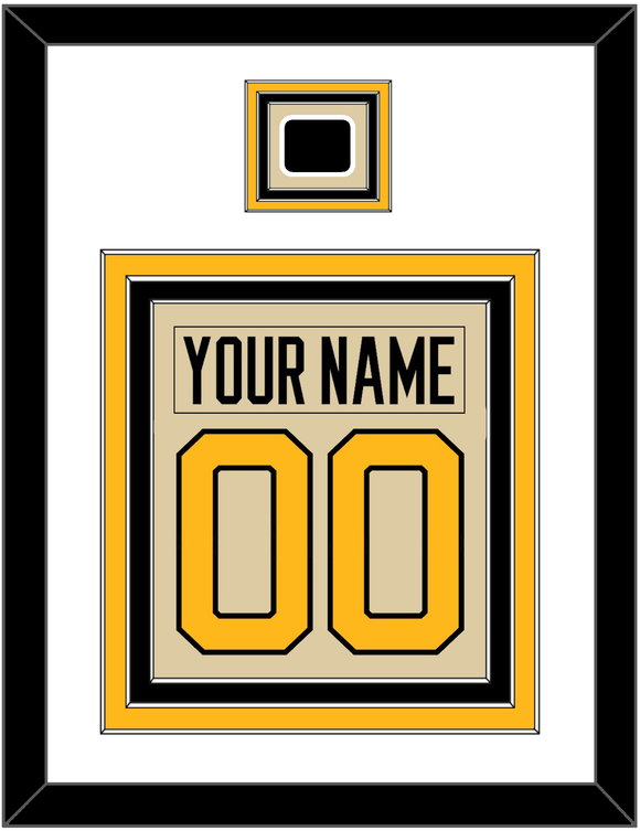 Pittsburgh Nameplate & Number (Back) Combined With Jersey Patch - 2023 Winter Classic Tan - Triple Mat 2