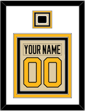 Pittsburgh Nameplate & Number (Back) Combined With Jersey Patch - 2023 Winter Classic Tan - Triple Mat 2