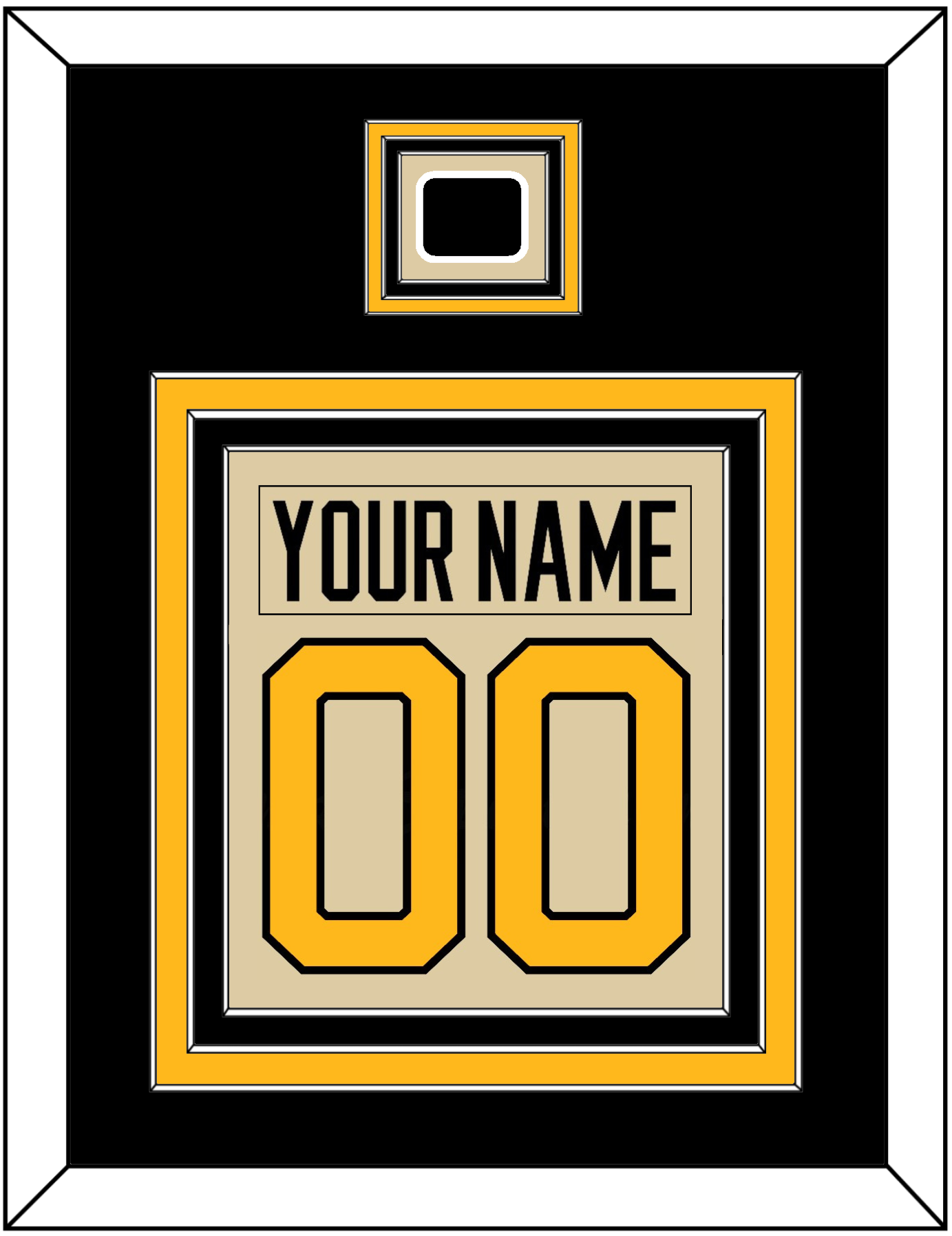 Pittsburgh Nameplate & Number (Back) Combined With Jersey Patch - 2023 Winter Classic Tan - Premier Tier 3