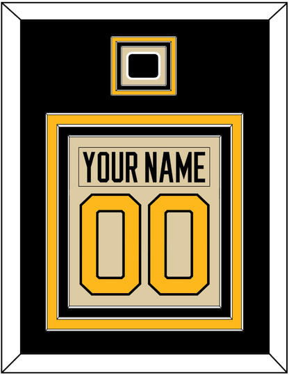 Pittsburgh Nameplate & Number (Back) Combined With Jersey Patch - 2023 Winter Classic Tan - Premier Tier 3