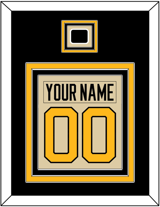 Pittsburgh Nameplate & Number (Back) Combined With Jersey Patch - 2023 Winter Classic Tan - Premier Tier 3