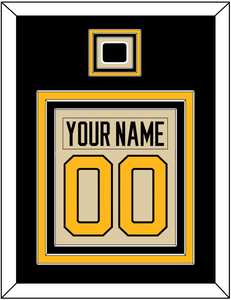 Pittsburgh Nameplate & Number (Back) Combined With Jersey Patch - 2023 Winter Classic Tan - Triple Mat 3