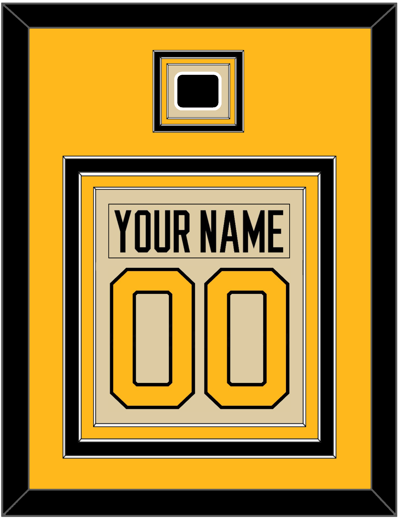 Pittsburgh Nameplate & Number (Back) Combined With Jersey Patch - 2023 Winter Classic Tan - Premier Tier 4