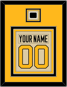 Pittsburgh Nameplate & Number (Back) Combined With Jersey Patch - 2023 Winter Classic Tan - Triple Mat 4