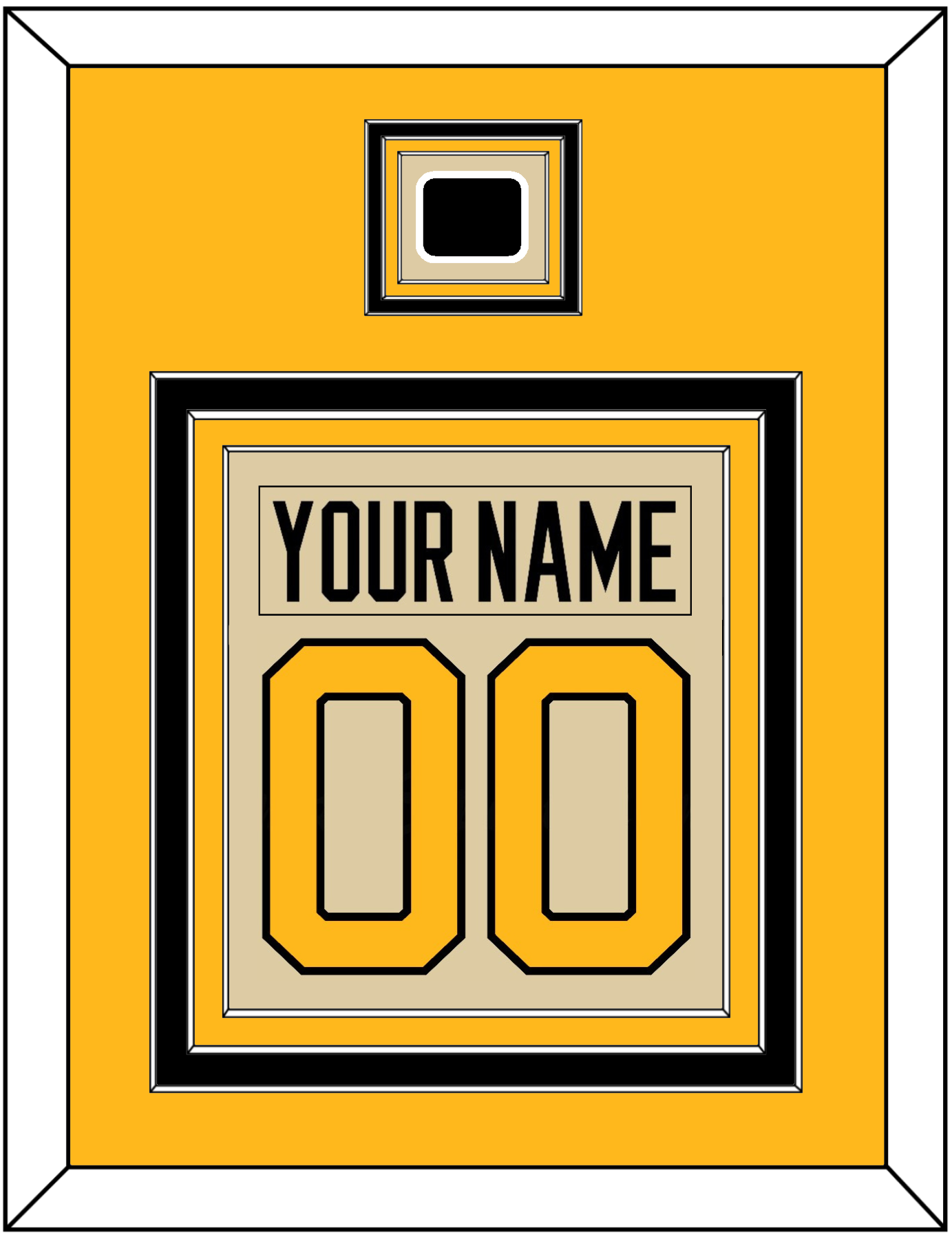 Pittsburgh Nameplate & Number (Back) Combined With Jersey Patch - 2023 Winter Classic Tan - Premier Tier 4