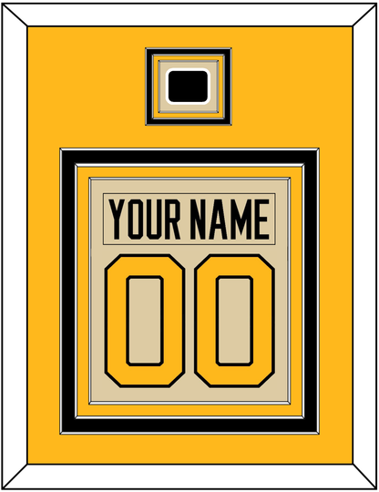 Pittsburgh Nameplate & Number (Back) Combined With Jersey Patch - 2023 Winter Classic Tan - Premier Tier 4