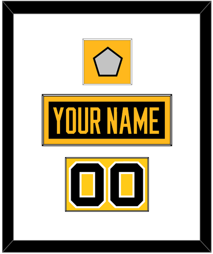 Pittsburgh Nameplate, Number (Shoulder) & Stanley Cup Champions Patch - Road Black (1988-1992) - Essential Tier 1