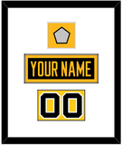 Pittsburgh Nameplate, Number (Shoulder) & Stanley Cup Champions Patch - Home Black - Single Mat 1