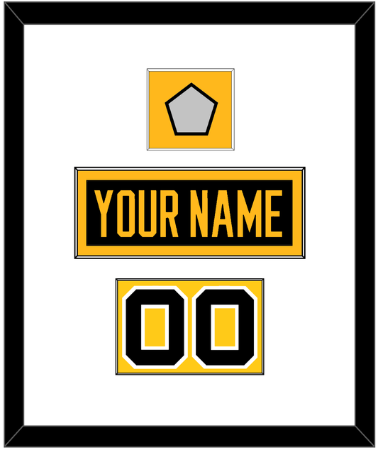 Pittsburgh Nameplate, Number (Shoulder) & Stanley Cup Finals Patch - Home Black - Essential Tier 1