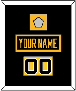 Pittsburgh Nameplate, Number (Shoulder) & Stanley Cup Finals Patch - Road Black (1988-1992) - Single Mat 2