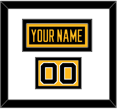 Pittsburgh Nameplate & Number (Shoulder) - Road Black (1988-1992) - Double Mat 1