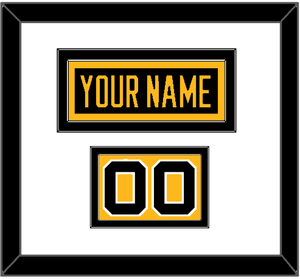 Pittsburgh Nameplate & Number (Shoulder) - Home Black - Double Mat 1