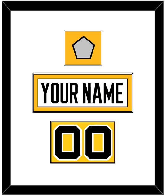 Pittsburgh Nameplate, Number (Shoulder) & Stanley Cup Finals Patch - Home White (1988-1992) - Essential Tier 1