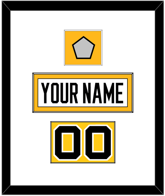 Pittsburgh Nameplate, Number (Shoulder) & Stanley Cup Finals Patch - Home White (1988-1992) - Single Mat 1