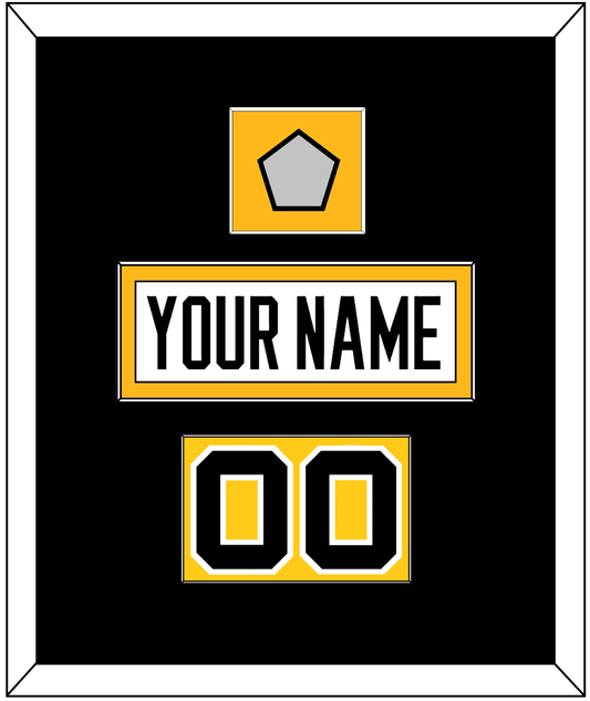 Pittsburgh Nameplate, Number (Shoulder) & Stanley Cup Finals Patch - Home White (1988-1992) - Essential Tier 2