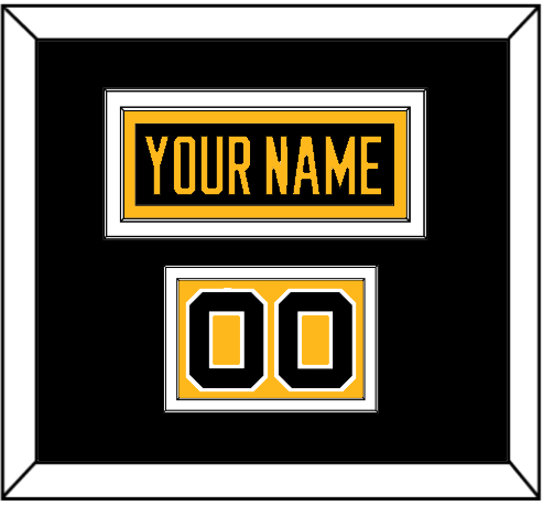Pittsburgh Nameplate & Number (Shoulder) - Road Black (1988-1992) - Signature Tier 2