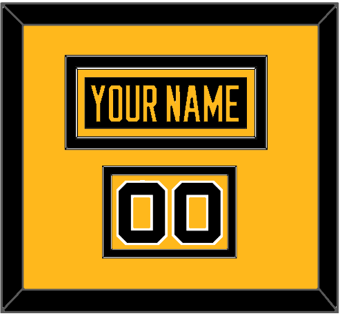 Pittsburgh Nameplate & Number (Shoulder) - Home Black - Double Mat 3